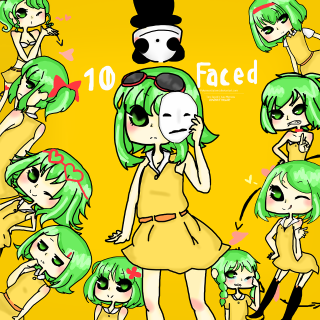 Girl green hair top hat - perfect face free wallpaper