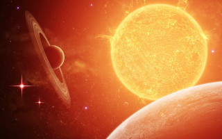 Solar system two planets star 3 - a solar system free wallpaper