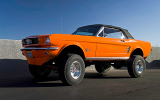 Orange mustang truck black top - concrete free wallpaper
