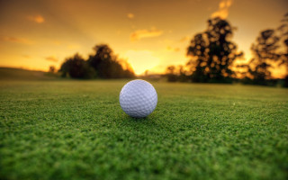 Golf ball green field sunset - subsurface free wallpaper for desktop