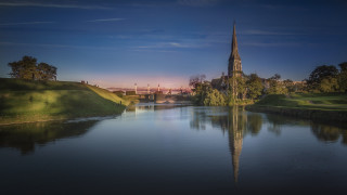 River church sunset tiltshift award - christopher wren free wallpaper