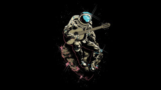 Skeleton guitar astronaut space sky - cosmo alexander free wallpaper