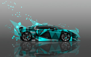 Futuristic car deconstructivism blue black - deconstructivism free wallpaper
