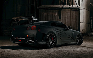Black sports car dark garage - its hood free wallpaper