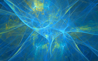 Blue yellow abstract light center - a small amount of light free wallpaper