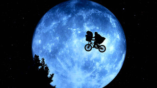Person riding bike full moon - moon free wallpaper