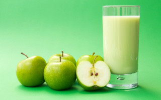 Milk green apples half eaten - apple free wallpaper