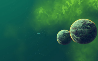 Two planets green space small - christopher balaskas free wallpaper