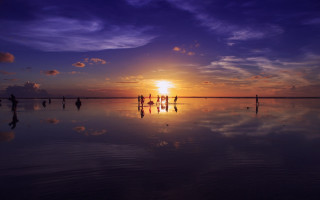 Beach sunset clouds cityscape horizon - chen chun free wallpaper