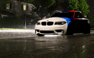 White car blue red stripe - wet free wallpaper