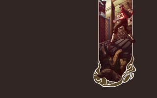 Man skateboard building woman ledger - top of a building next free wallpaper