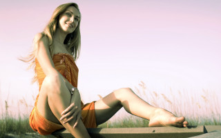 Woman dress sitting grass pink - daphne mcclure free wallpaper for desktop