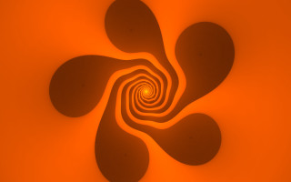 Spiral wall orange black raytraced - a black floor free wallpaper