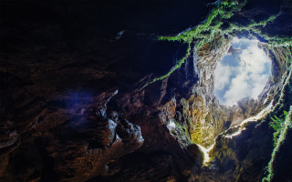 Cave sky reflection tree water - the cave free wallpaper