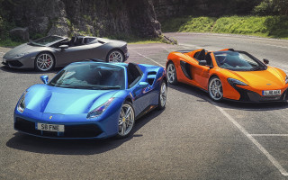 Three sports cars mountain puzzle - triadic free wallpaper