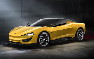 Yellow sports car dark room 24 - a spotlight free wallpaper