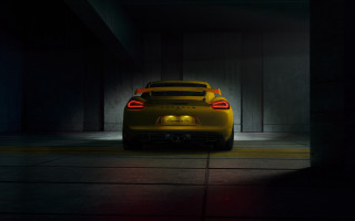 Yellow sports car dark garage 5 - its light free wallpaper