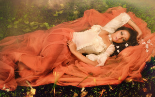 Gothic impressionist dreamlike woman flower - dreamlike free wallpaper