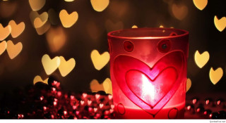 Red candle heart table hearts - a table free wallpaper