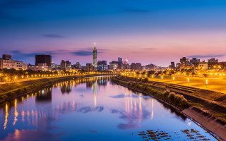 River city night lights bridge 5 - dong yuan free wallpaper