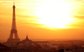 Eiffel tower sunset paris cityscape - bernard meninsky free wallpaper