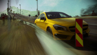 Yellow car road barrier sign - a yellow car free wallpaper