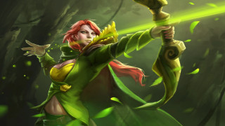 Green elf woman forest splash - a green outfit holding free wallpaper