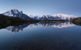Mountain range reflection still lake 7 - a still lake free wallpaper