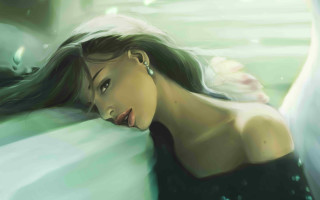 Woman long hair bathtub underwater - a bathtub free wallpaper