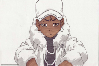 Person hat jacket drawing art - his knee free wallpaper