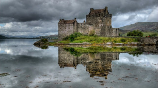 Castle lake reflection gothic medieval - alexander johnston free wallpaper
