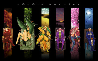Anime characters colorful diverse sizes - a sery of anime characters free wallpaper