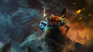 Mountain top man hammer fantasy - a hammer free wallpaper