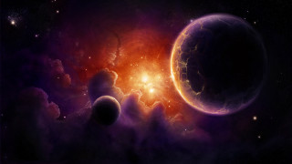 Space planet star moon milkyway - a planet and a star in the background free wallpaper