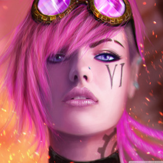 Woman pink hair goggles name - free cyberpunk wallpaper for tablet