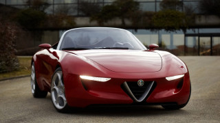 Red alfa sports car glass - future free wallpaper
