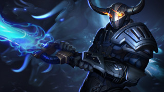 Horned man blue flame demon - blue flame free wallpaper