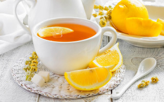 Cup tea lemons teapot white - a white plate free wallpaper for desktop