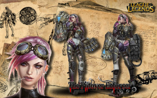 Girl pink hair goggles paper - dieselpunk free wallpaper
