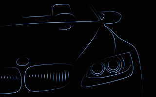 Car blue outline hood light - holography free wallpaper