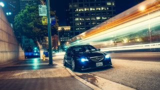 Car street night blur city - motion blur free wallpaper