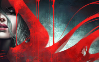 Red haired woman black hat - bloodborne free wallpaper