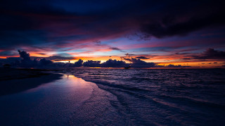 Sunset beach boat clouds mystical - mystical free wallpaper for desktop