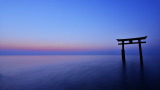 Wooden structure sunset water sky - a sky background and a body of water free wallpaper