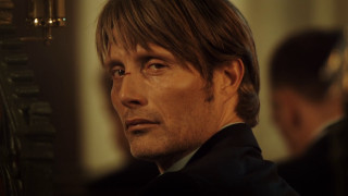 Man suit serious look distance - beautiful bone structure free wallpaper