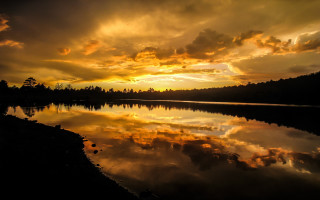 Lake sunset clouds forest matte - afewerk tekle free wallpaper