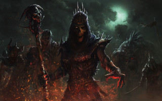 Demonic demon staff dark forest - a staff free wallpaper