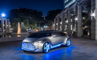 Futuristic car city night blue - future free wallpaper