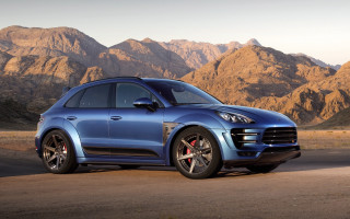 Blue porsche cayenne mountain desert - a blue car free wallpaper