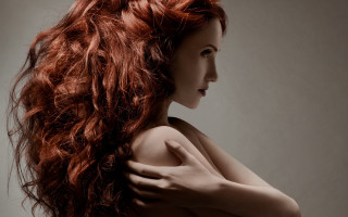Red haired woman posing art - her body free wallpaper for desktop
